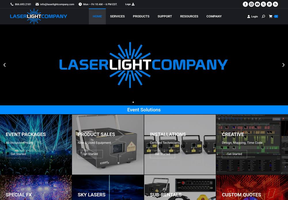 Laser Light Company homepage