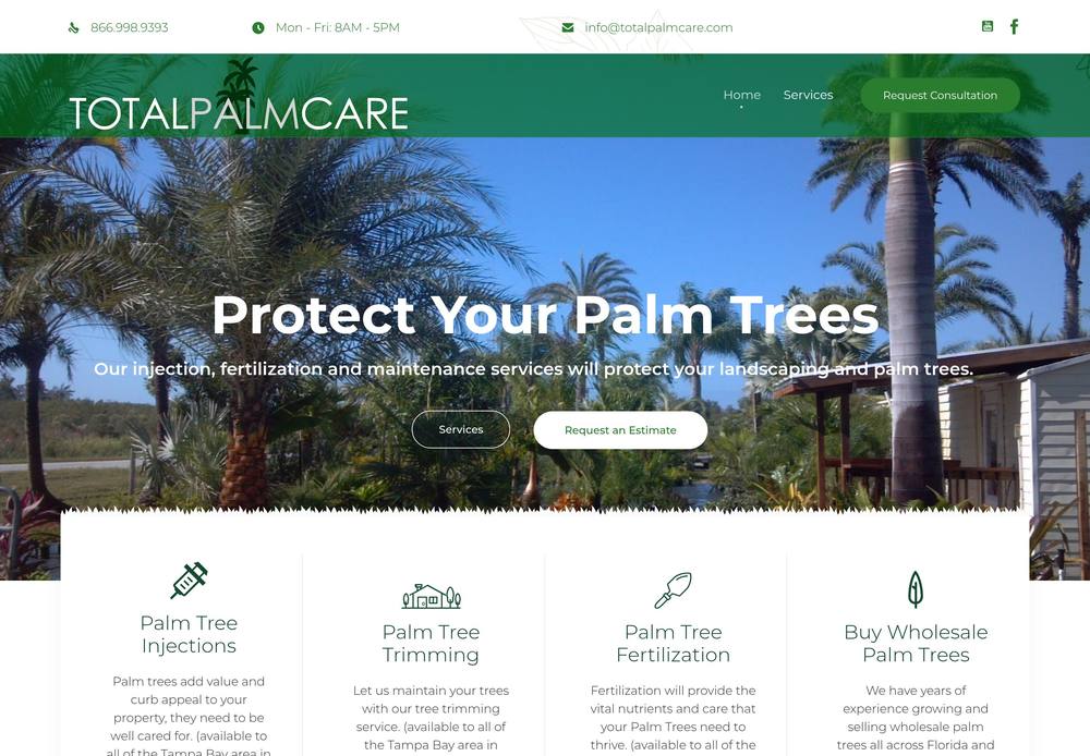Total Palm Care homepage